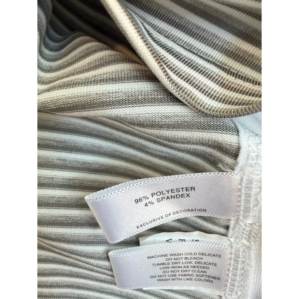 Cutter & Buck Mens XL Quarter Zip Pullover White Grey Striped Golf Active Top